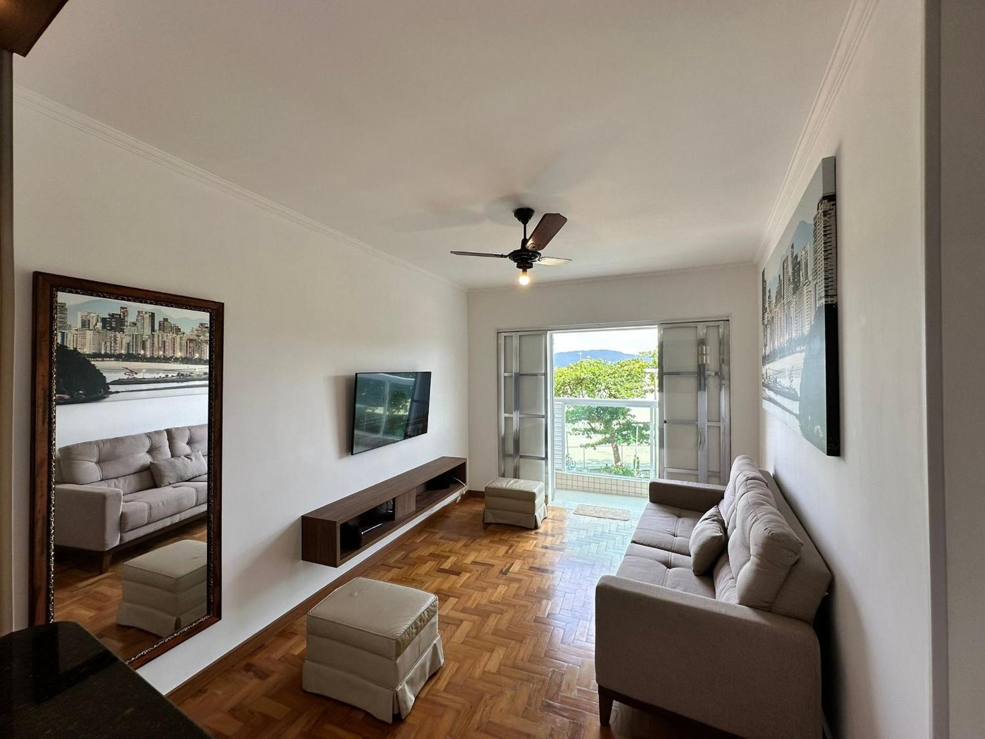Ap Pe Na Areia Vista Parcial Mar Daire Santos  Dış mekan fotoğraf