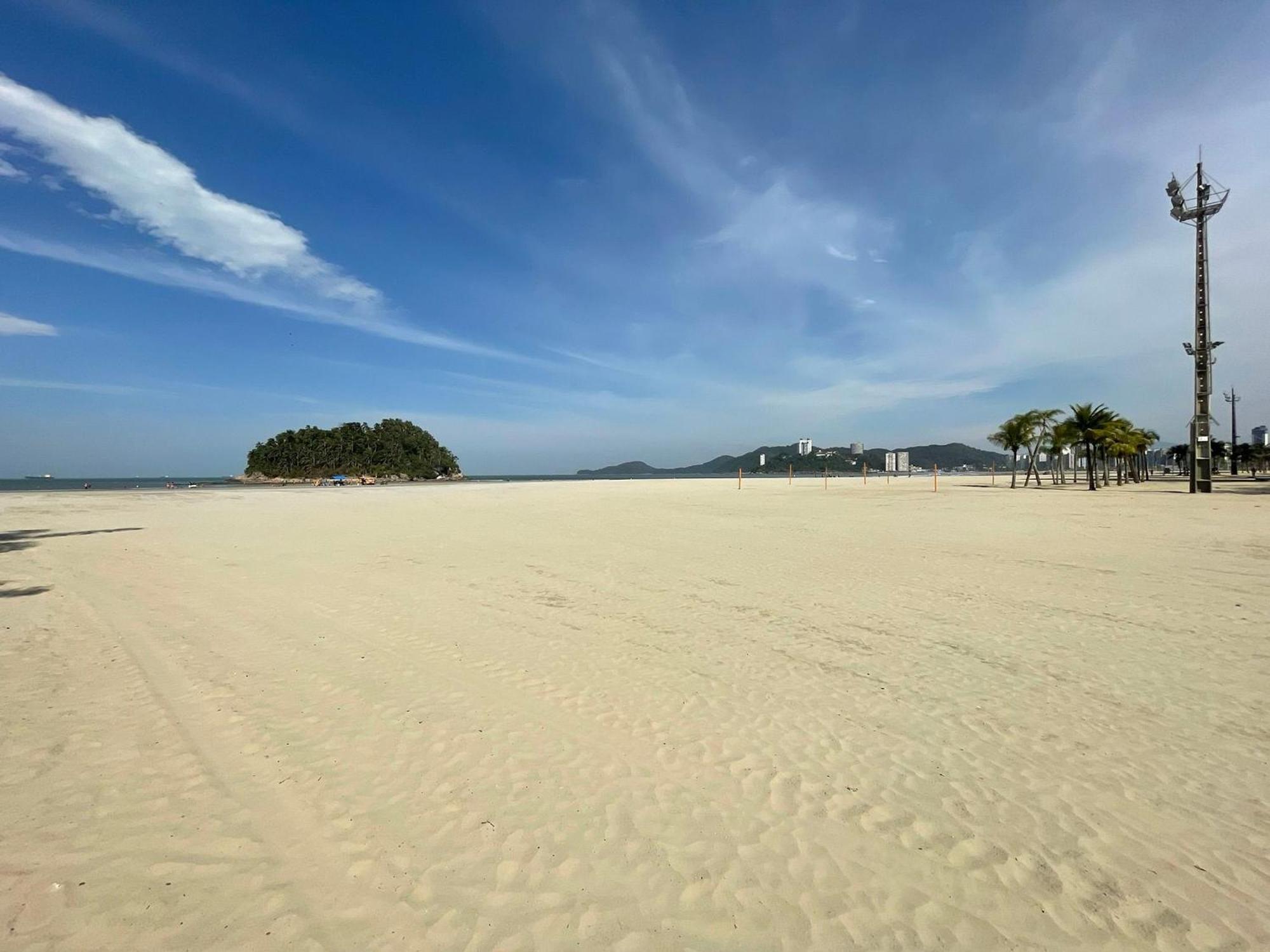 Ap Pe Na Areia Vista Parcial Mar Daire Santos  Dış mekan fotoğraf